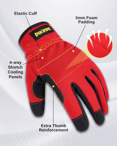 High Performance 3 Pairs Pack Work Gloves for Men Multicolor M (3 Count)