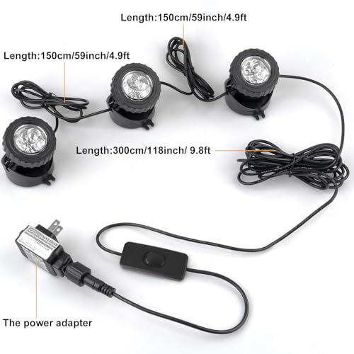 3000K Warm White Pond Lights (Warm White-3 lamp)
