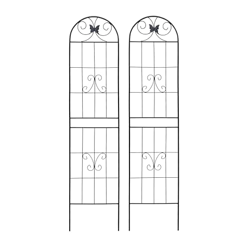 2 Pack Garden Trellises with Black Metal Coating