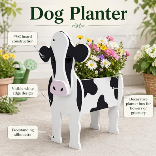 Small Cattle Dog Planter Plant Pots