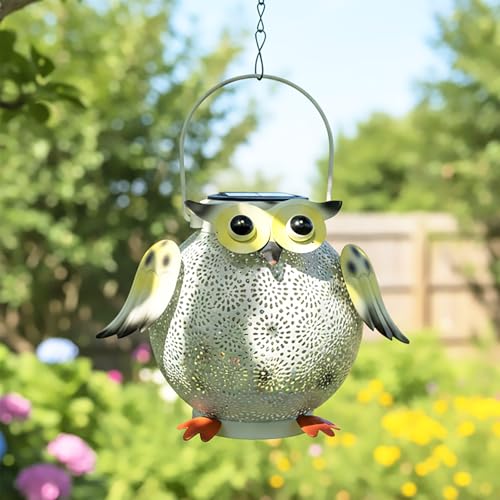 1 Pack Hanging Solar Lanterns (white owl 1pk)