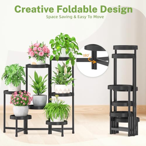 7 Tier Folding Plant Stand Indoor Outdoor (7 Count)