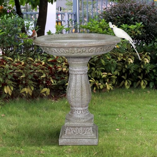 20”Dia.X 23.8”Tall Outdoor Birdbath with Pedestal