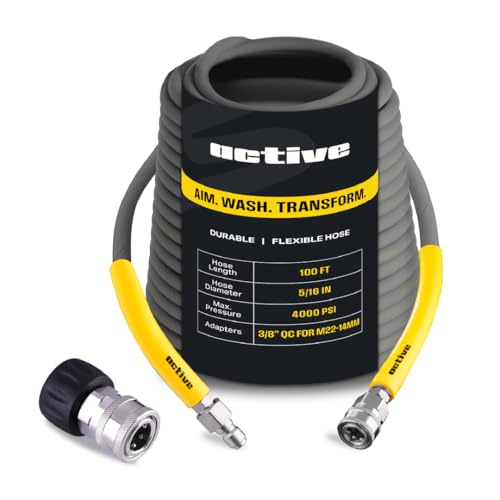 100’ Pressure Washer Hose Compatible with gas and electric pressure washers (100 Ft)