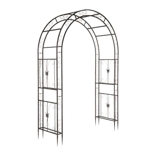 Garden Arbor Arch Archway for Wedding Ceremony Party (Bronze / 7.9 FT)