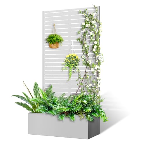 Metal Planter Box with Trellis