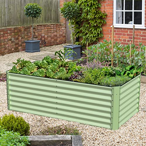Galvanized Raised Garden Bed Box 24" Tall Beds for Gardening Planter Outdoor Garden Boxes Raised Metal Beds for Vegetables 72"X36"X24"