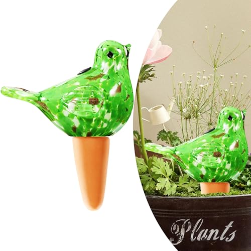 Glass Bird Shaped Plant Watering Ball Glass Automatic Watering Ball Flower Pot Insertion Spike Drip Irrigation Device Watering Ball Irrigation System Plant Enthusiast Gift