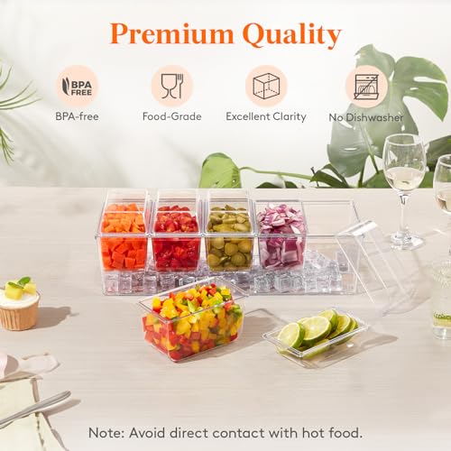 Chilled Condiment Caddy with Spoons (with Accessories / 5 Containers)