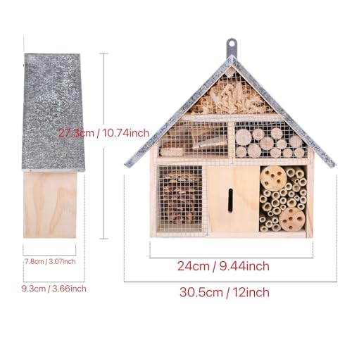 Hanging Bee House Wooden Insect House (72 Count)