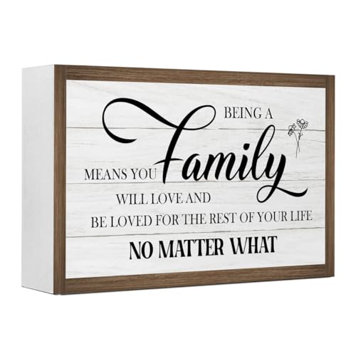 Being a Family Means You Will Love Wooden Box Sign (Being a Family Means You Will Love)