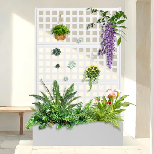 Metal Planter Box with Trellis