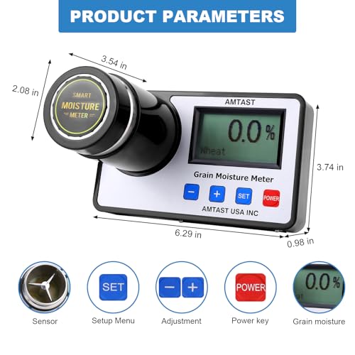 Portable Grain Moisture Meter Seed Humidity Tester for 22 Crops