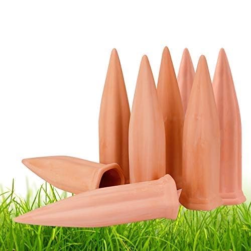 Plant Watering Devices 8 Pack Terracotta Vacation Plant Waterer Wine Bottle Watering Stakes Slow Release Plant Watering Spikes Self Watering Devices for Indoor Outdoor Plants (8 Count)