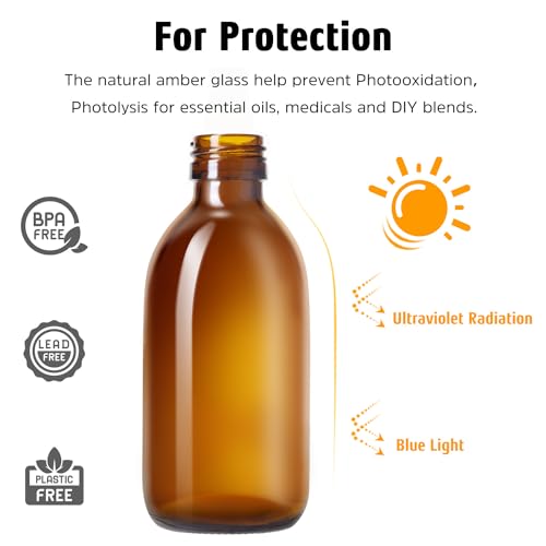 Amber Glass Spray Bottles 8.8 oz (2 Count)