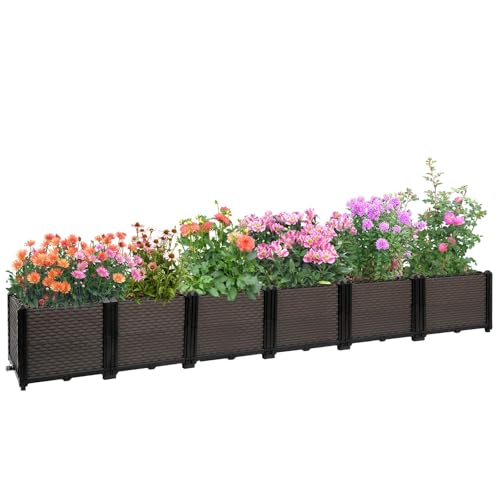 Large Raised Planter Box Outdoor Self Watering 94.4"x15.7"x14.2"