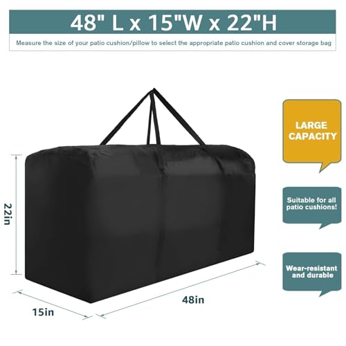 Outdoor Cushion Storage Bag Waterproof Extra Large Protective Zippered Patio Cushion Storage Bags Furniture Storage Bag with Handles
