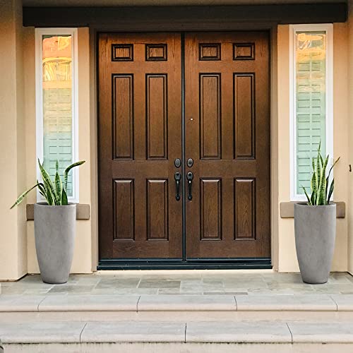 23.6" H Natural Concrete Tall Planters Two Pack (Natural Concrete / 23.6"H Two Pack)