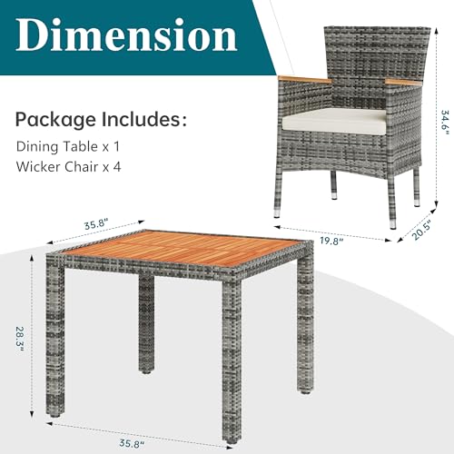 5 Piece Patio Dining Set (5 Count)