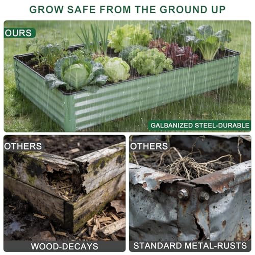 2 Pack 6x3x1 FT Galvanized Raised Garden Bed