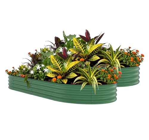 2 Pcs Raised Garden Beds Outdoor 10x4x1.5 ft (2 Count)