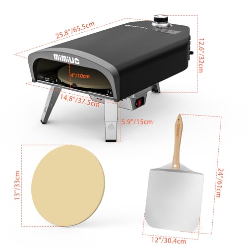 Auto Rotating Gas Pizza Oven Outdoor 39Lbs