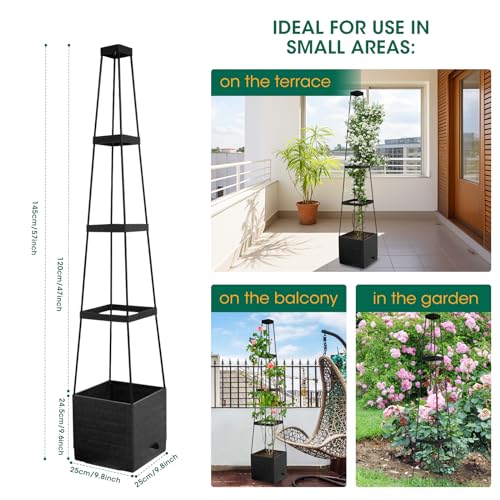 2Pack Raised Garden Bed Planter Boxes with Trellis (2 Count)