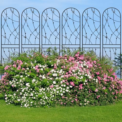 2 Pack Metal Garden Trellis 86.7" Tall Outdoor Climbing Plant Support for Roses (2 Count)