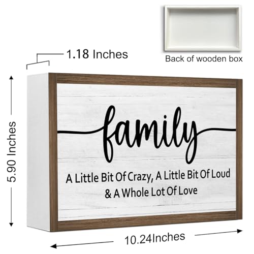 Family a Little Bit of Crazy Wooden Box Sign Desk Decor (Family a Little Bit of Crazy)