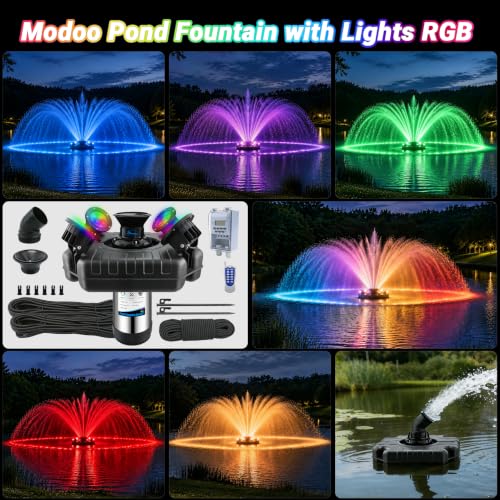Pond Fountain Aerator with Lights