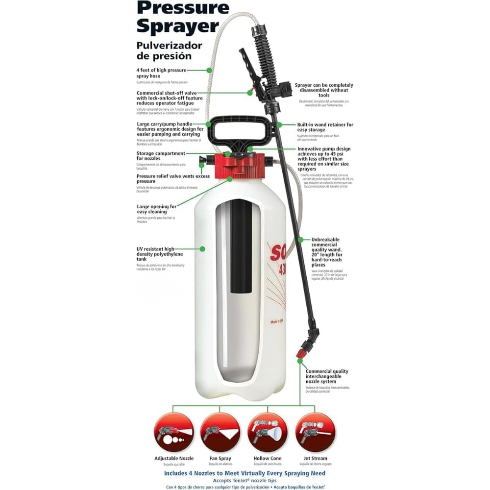 430-2G 2-Gallon Handheld Sprayer with Viton® Seals in Key Locations (256 Fl Oz)