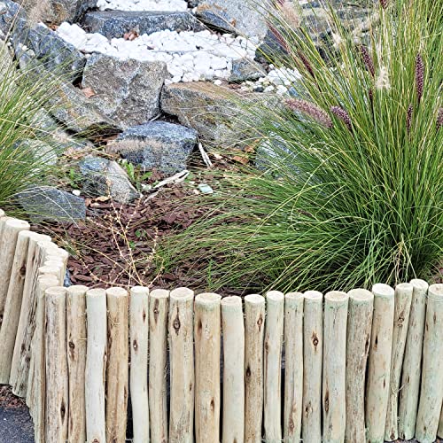 Natural Eucalyptus Wood Solid Log for Garden Border Edging Landscaping Borders Lawn 72 in L x 12 in H x 1.25 in D (12 inches / Natural)