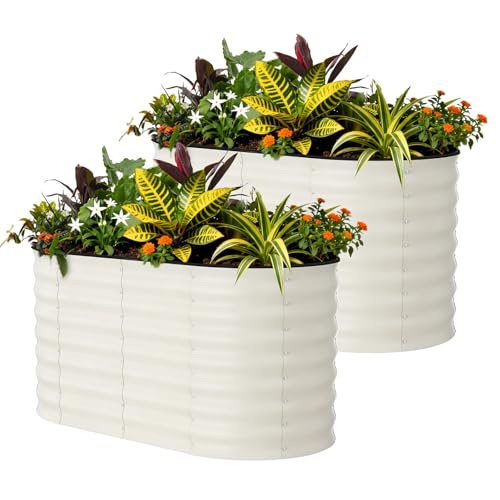 2 Pcs Raised Garden Beds Outdoor 4x2x2 ft