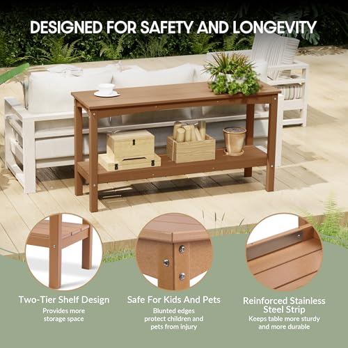 Malibu 55" Outdoor Patio HDPE Adirondack 2 (Teak)