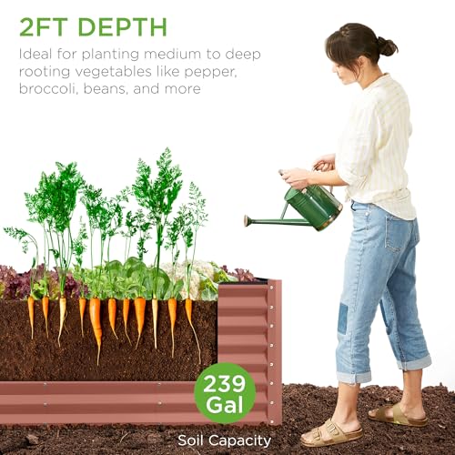 8x2x2ft Raised Outdoor Metal Garden Bed