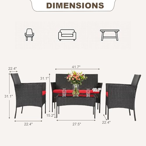 4 Piece Patio Furniture Set (4 Count)