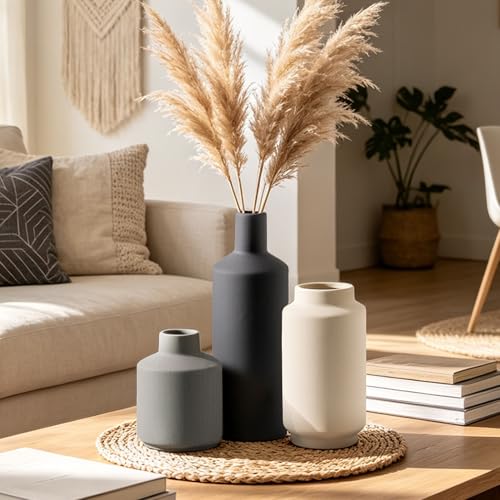 Ceramic Vase Set of 3 (Multi Minimalist)