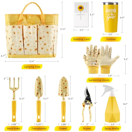 Garden Tool Set with Sunflower Print
