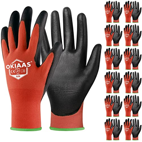 Men's Ultra Thin and Lightweight Working Gloves with Grip (12 Count)