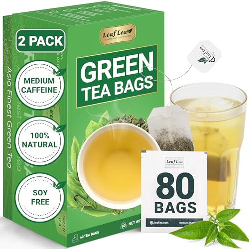 Premium Green Tea Bags (40 Count (Pack of 2))