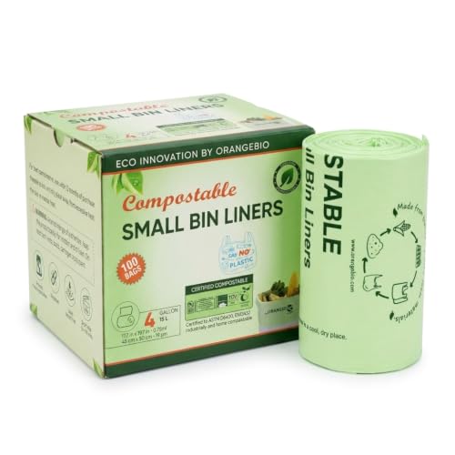 4 Gallon Compostable Trash Bags (100 Count (Pack of 1))