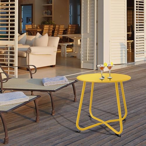 Lemon Yellow Patio Side Table