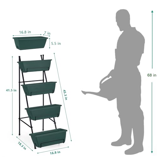 Raised Garden Bed 4 Tier Vertical Garden Planters Indoor Outdoor Raised Planter Box with Legs Elevated Herb Garden Planter for Flowers Vegetables Plants