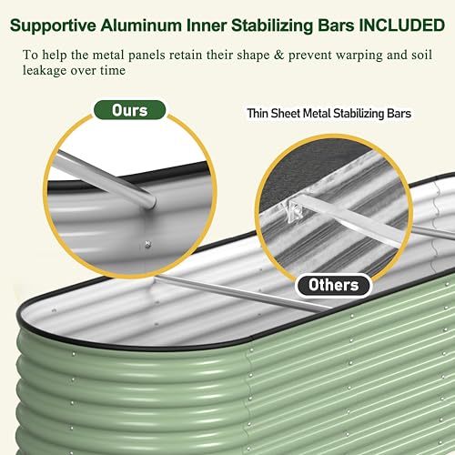 8x2x2ft Galvanized Raised Garden Bed (Olive Green / 8x2x2FT)