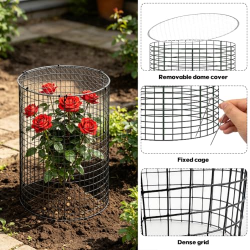 45 Pcs 24” x 12” Large Wire Plant Protector from Animals with Metal Cover (15 Pack 24'' x 12'' with 15 Pcs 12'' Cover)