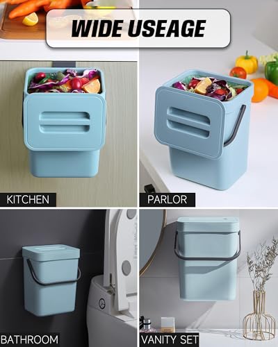 1.3 Gal Hanging Small Trash Can with Lid