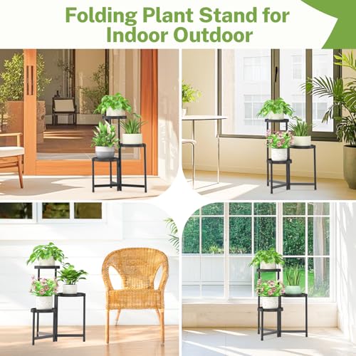 3 Tier Folding Plant Stand Indoor Outdoor