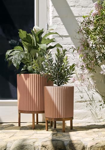 Demi Series Raised Duo Planters (Terracotta/Brown / Bundle - 2 Pack)