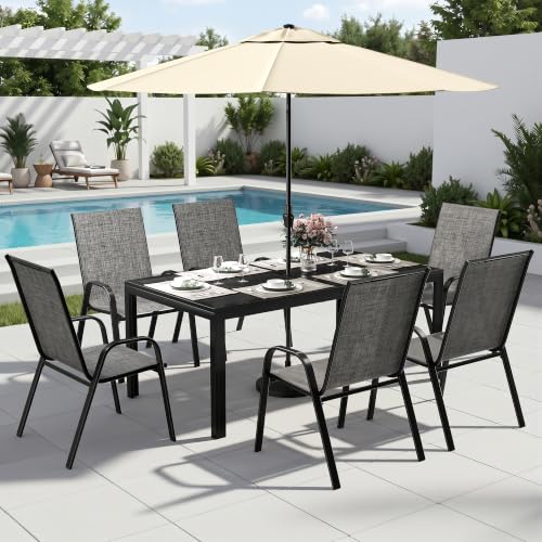 7PCS Patio Dining Set (Charcoal / 7 PCS)