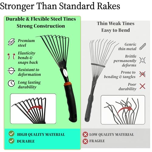 2 Pack Small Hand Rake for Gardening (2 Count)